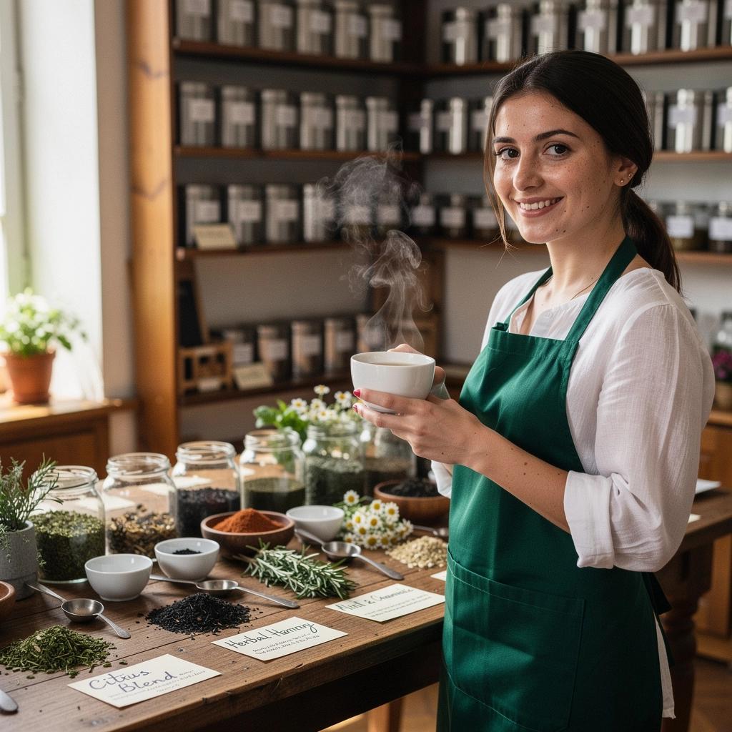 Un assortimento di erbe secche in barattoli di vetro, pronte per essere utilizzate per infusi.
