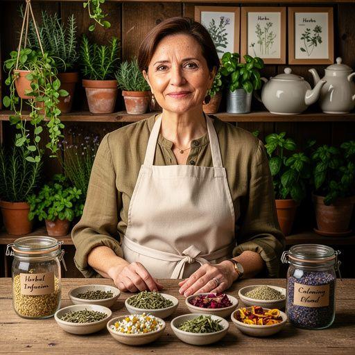 Un piatto di biscotti accompagnati da diverse varietà di tè alle erbe in infusione.